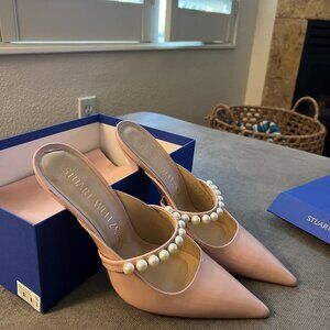 Stuart Weitzman Goldie 100 Mule Heels - Size 9B / 39.5 - Excellent Condition
